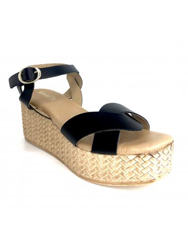 Sandalias discount cuña negro