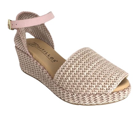 SANDALIAS CUÑA PITILLOS 11095 10560 ROSA