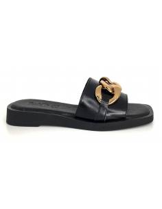 SANDALIAS PLANA VENDETTA 7577 DANAE NEGRO