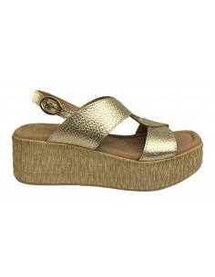 SANDALIAS CUÑA VENDETTA 9565 SELMA ORO