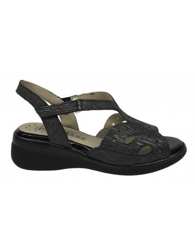 SANDALIAS CUÑA PITILLOS 9779 5591 NEGRO