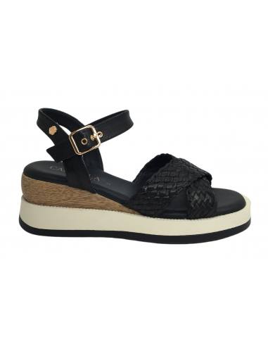 SANDALIAS CUÑA CARMELA 9825 161391 NEGRO