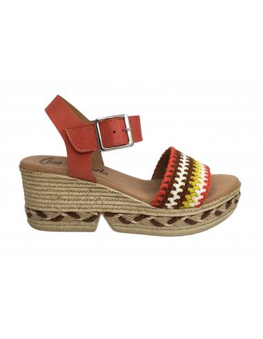 SANDALIAS CUÑA XBONITA 9865 2165T10 ROJO