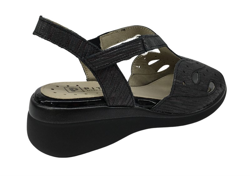 SANDALIAS CUÑA PITILLOS 9779 5591 NEGRO