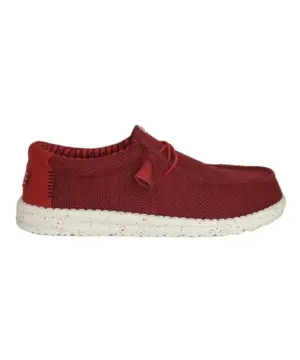 Mocasines Dude de Hombre modelo WALLY STRETCH MESH en rojo