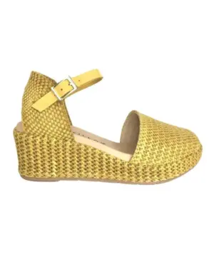Sandalias Cuña Pitillos de Mujer modelo 10560 en mostaza