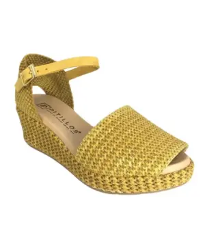 Alternative view of Sandalias Cuña Pitillos de Mujer modelo 10560 en mostaza