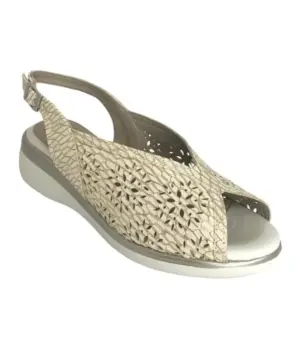 Alternative view of Sandalias Cuña Pitillos de Mujer modelo 10342 en oro