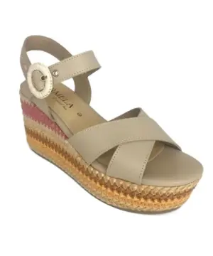 Alternative view of Sandalias Cuña Carmela de Mujer modelo 162238 en beige