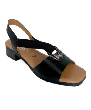 Alternative view of Sandalias Plana Valeria's de Mujer modelo 2108 en negro