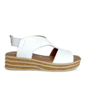 Sandalias Cuña Valeria's de Mujer modelo 1949 en blanco