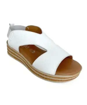 Alternative view of Sandalias Cuña Valeria's de Mujer modelo 1949 en blanco