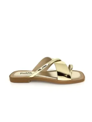Sandalias Plana Vendetta By Claudia de Mujer modelo APOLO en oro