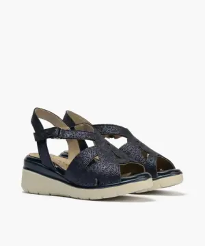 Alternative view of Sandalias Cuña Pitillos de Mujer modelo 11041 en azul