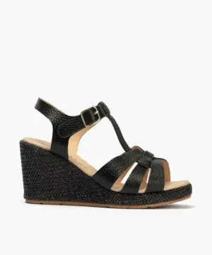 Sandalias Cuña Pitillos de Mujer modelo 11313 en negro