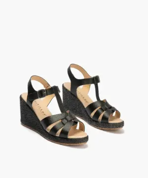 Alternative view of Sandalias Cuña Pitillos de Mujer modelo 11313 en negro