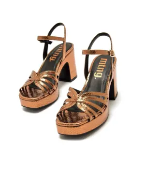 Alternative view of Sandalias Tacón Mustang de Mujer modelo 56646 en oro