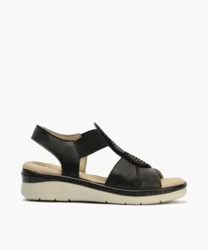 Sandalias Cuña Pitillos de Mujer modelo 11002 en negro