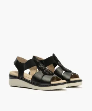 Alternative view of Sandalias Cuña Pitillos de Mujer modelo 11002 en negro