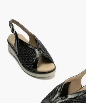 Alternative view of Sandalias Cuña Pitillos de Mujer modelo 11004 en negro