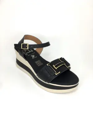 Alternative view of Sandalias Cuña Sandals de Mujer modelo 5981 en negro