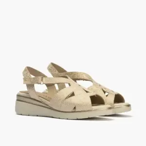 Alternative view of Sandalias Cuña Pitillos de Mujer modelo 11041 en oro