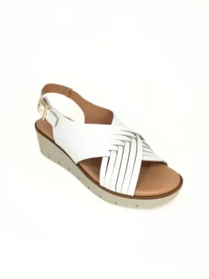 Alternative view of Sandalias Cuña Kaola de Mujer modelo 2451 en blanco