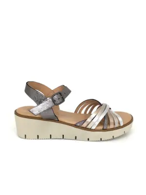 Sandalias Cuña Kaola de Mujer modelo 2465 en plata