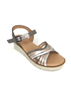 Alternative view of Sandalias Cuña Kaola de Mujer modelo 2465 en plata