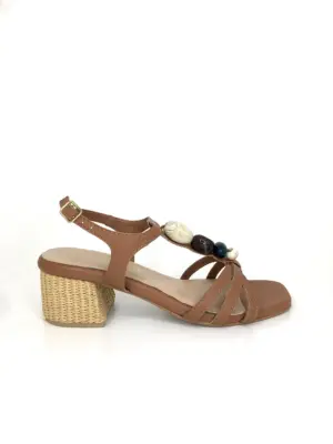 Sandalias Tacón Kammi de Mujer modelo MALAGA 1 en cuero