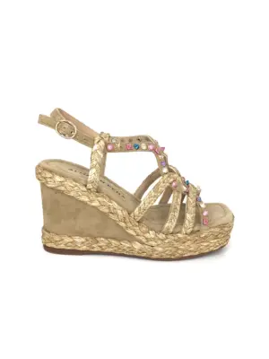 Sandalias Cuña Alma En Pena de Mujer modelo M5901 en beige